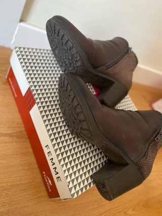 Botines Fluchos Marrones Piel Talla 38