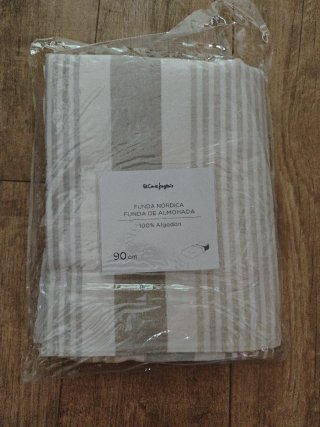 Funda Nórdica Cama 90cm Beige y Gris