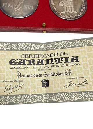 Plata Pura Medallas Mundial 1974 FIFA