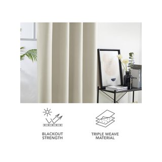 Deconovo cortinas opacas térmicas 140x220 beige