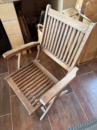Silla de jardín de madera teka