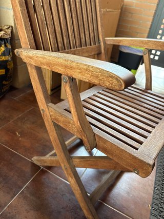 Silla de jardín de madera teka