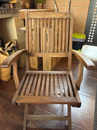 Silla de jardín de madera teka