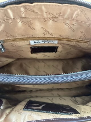 Bolso de piel Petusco estampado ecuestre vintage
