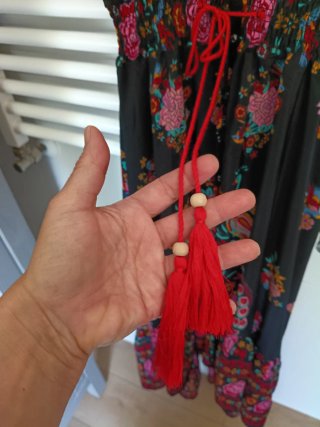Vestido Boho Chic Estampado Pavo Real Talla M