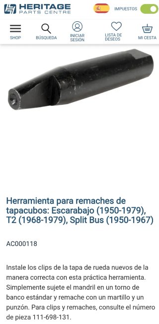 Herramienta grapas tapacubos VW