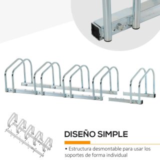Soporte Bicicletas Acero 4 Unidades