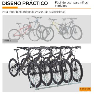 Soporte Bicicletas Acero 4 Unidades