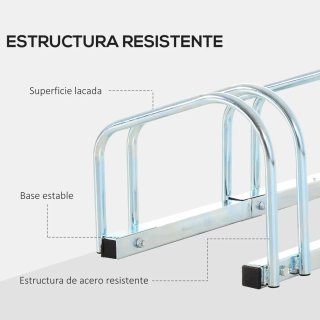 Soporte Bicicletas Acero 4 Unidades