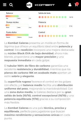 Pala Padel Kombat Galeras Manu Martin