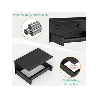 YUMORE portarrollos papel con estante acero