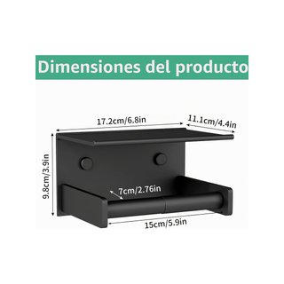 YUMORE portarrollos papel con estante acero
