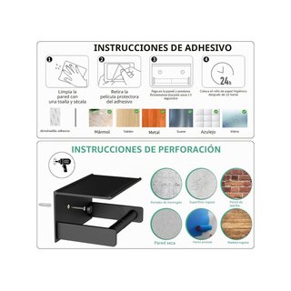 YUMORE portarrollos papel con estante acero