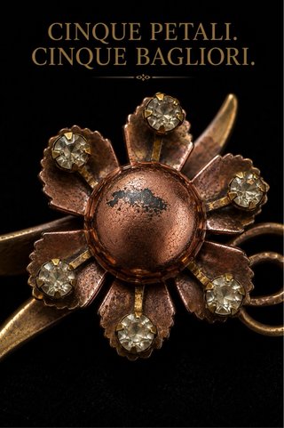 Spilla gioiello dorata antica rara 1920