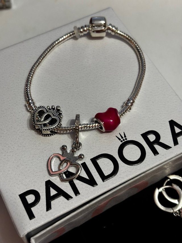Pandora Pulsera y Anillo Corazón Rojo