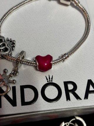 Pandora Pulsera y Anillo Corazón Rojo