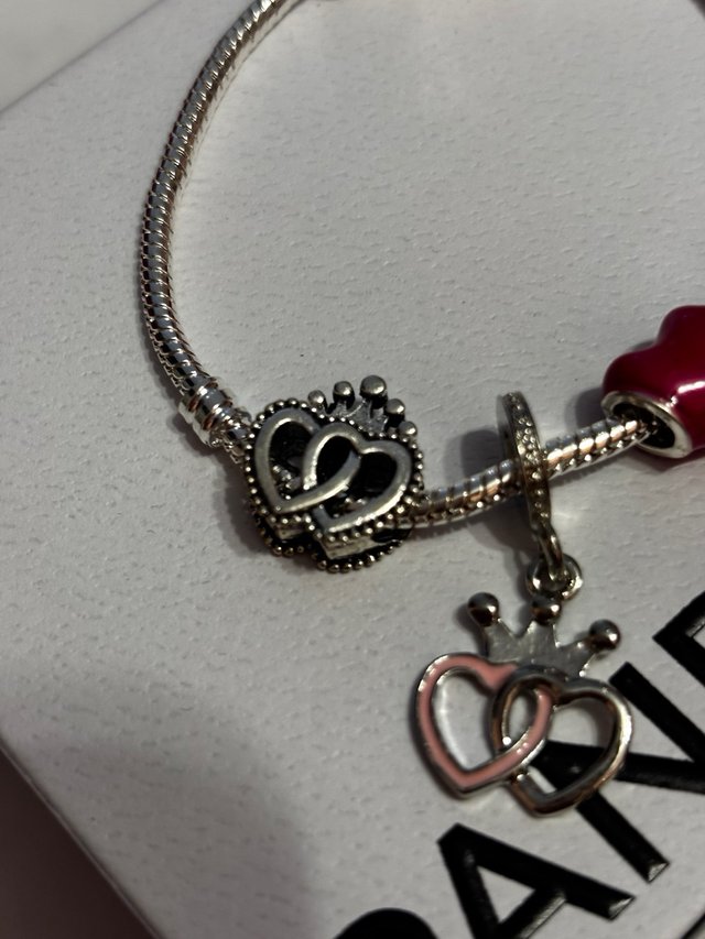 Pandora Pulsera y Anillo Corazón Rojo