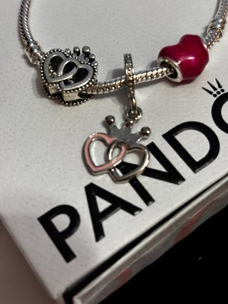 Pandora Pulsera y Anillo Corazón Rojo