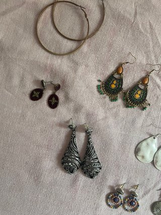Lote 13 pares pendientes plata y multicolor