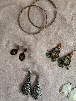 Lote 13 pares pendientes plata y multicolor