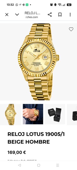 Reloj Lotus Dorado original