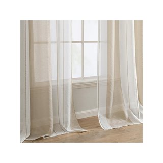 MIULEE tende a righe bianco beige 140x145 cm