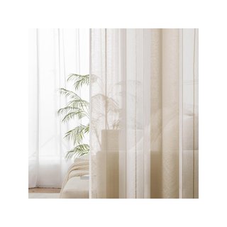 MIULEE tende a righe bianco beige 140x145 cm