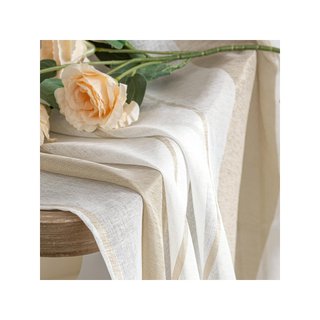 MIULEE tende a righe bianco beige 140x145 cm