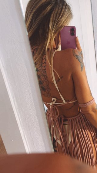 Vestido Macramé Beige/Rosa Talla Única
