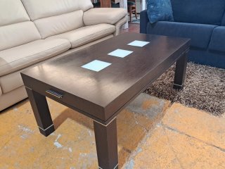 Mesa de centro elevable madera y cristal