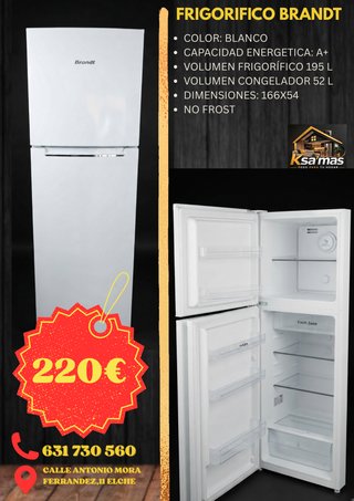Frigorífico Brandt Blanco 195L