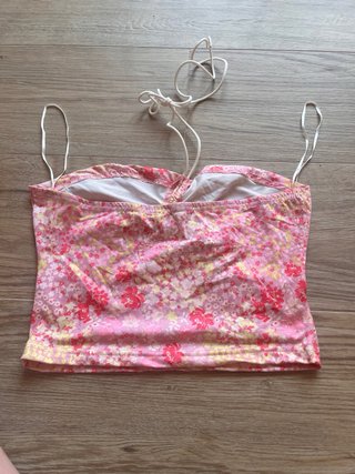 Top Fascia Floreale con Laccetti Halter