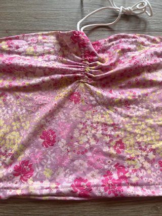 Top Fascia Floreale con Laccetti Halter