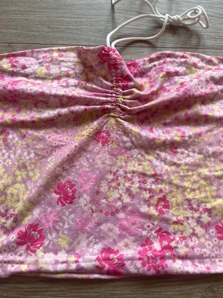 Top Fascia Floreale con Laccetti Halter