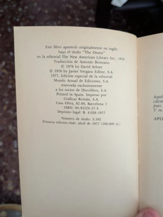 La profecía.
