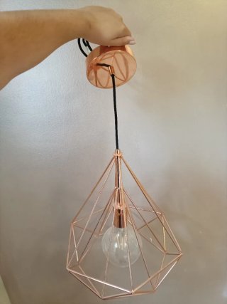 Lámpara colgante diamante cobre