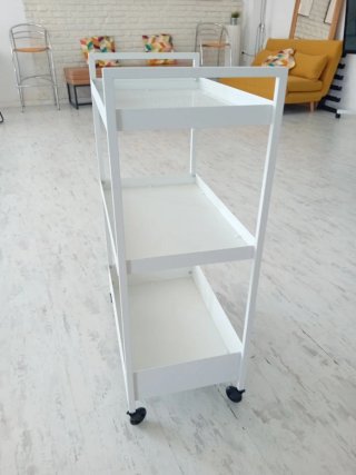 Carrito auxiliar de cocina blanco