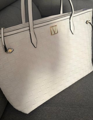 Bolso Tote Victoria's Secret Blanco y Dorado Nuevo