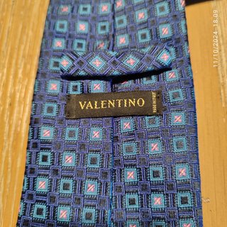 Cravatta Valentino Seta Blu/Rosa Fantasia