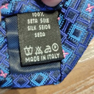 Cravatta Valentino Seta Blu/Rosa Fantasia