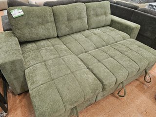 Sofá Cama Chaise Longue con Arcón Verde