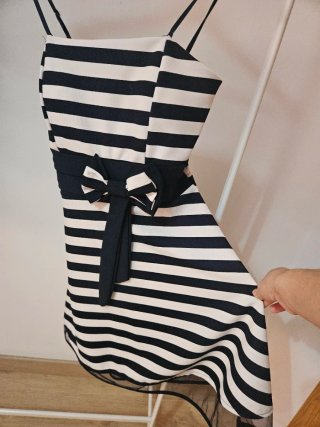 Vestido marinero rayas blanco y negro
