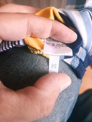 Polo Lacoste Rayas Azul y Amarillo