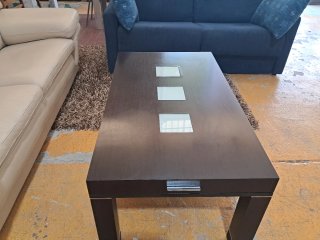 Mesa de centro elevable madera y cristal