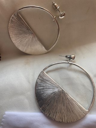 Pendientes Aro Madera Azul y Marrón