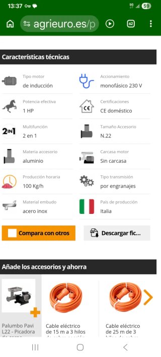 Picadora de carne semi-profesional