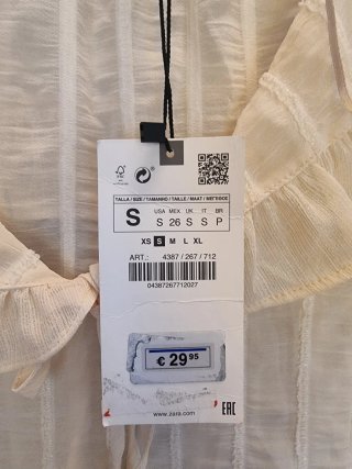 Camisa Zara Talla S color Champán y tonos  Dorados