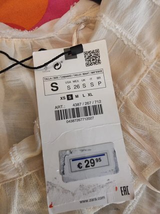 Camisa Zara Talla S color Champán y tonos  Dorados