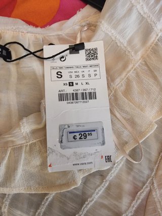 Camisa Zara Talla S color Champán y tonos  Dorados