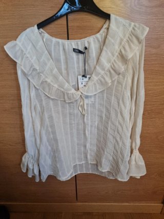 Camisa Zara Talla S color Champán y tonos  Dorados